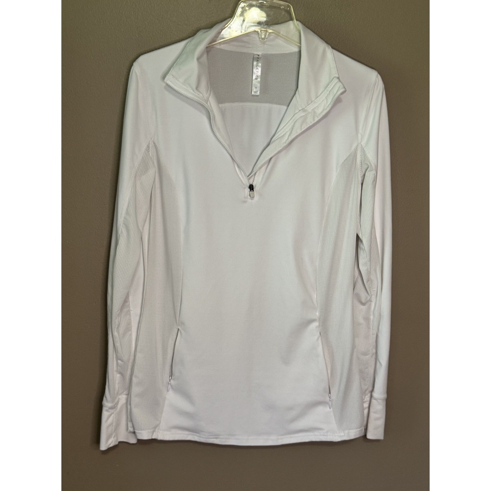 Fabletics Cashel Half Zip Athletic Running Top White Womens Size M